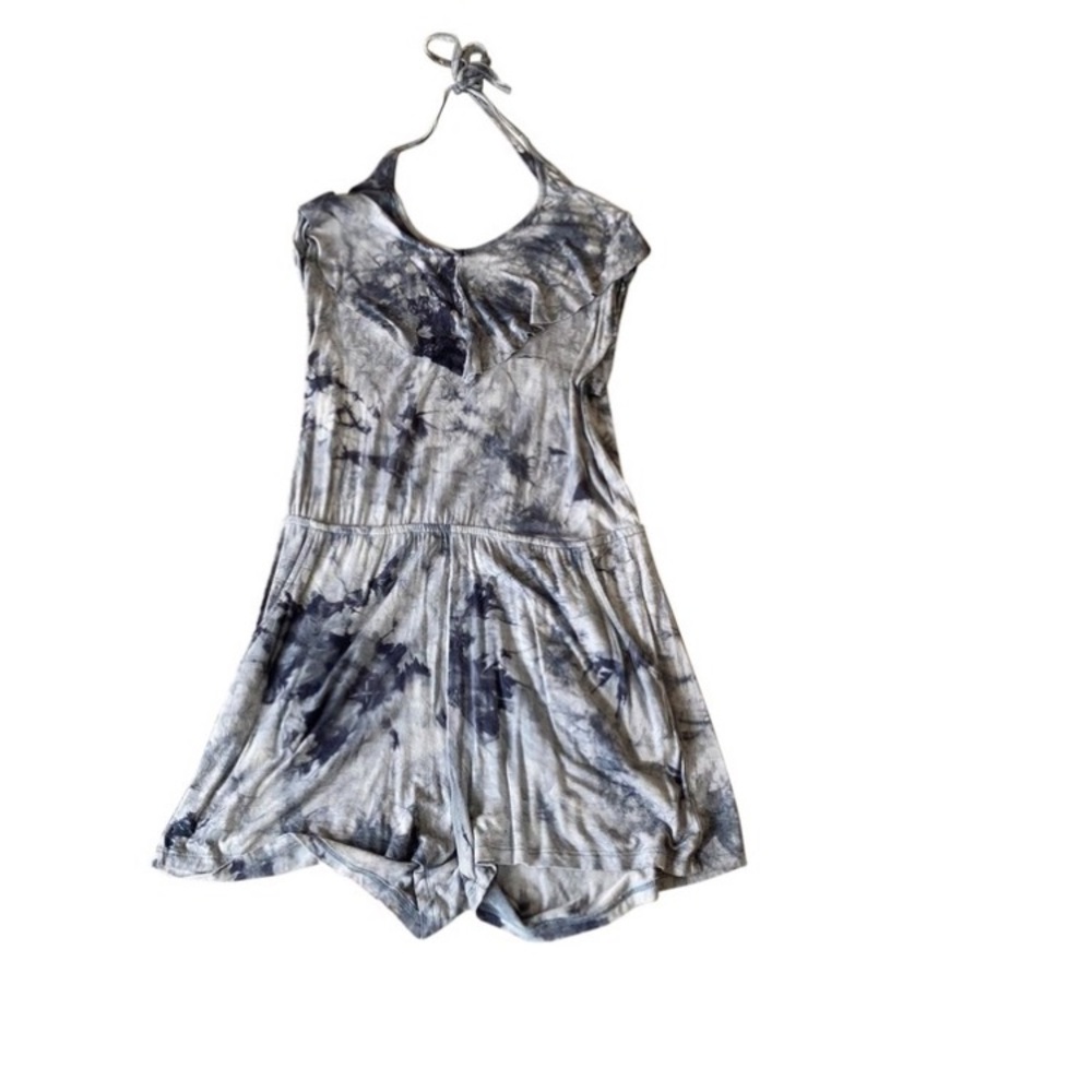 Blue tie dye mini romper